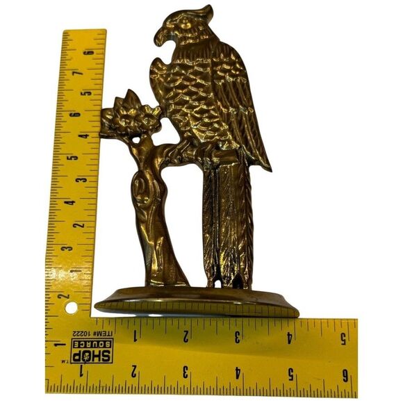 Vtg Andrea by Sadek Brass Parrot Bird Bookends 1980s Mid Century Pair - Picture 10 of 16